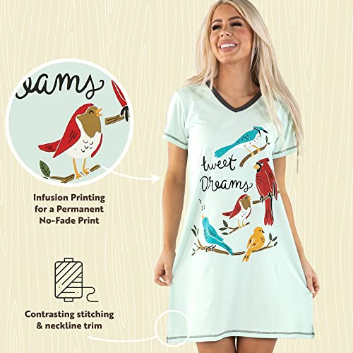 Image of Lazy One Women's Novelty Nightshirt - Funny Cotton Nightgown, Cute V-neck Sleep Shirts, Women's Sleepwear