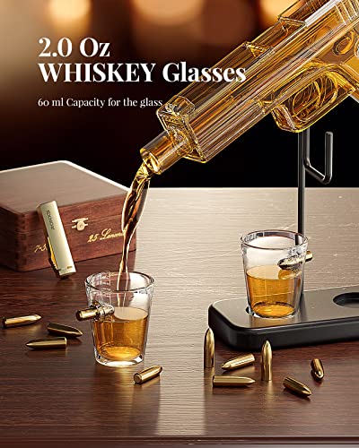 Father's Day Gifts For Men Dad, Kollea 15.2 Oz Whiskey Decanter Set With 2 Glasses, Unique Anniversary Birthday Gift Ideas For Him Husband Grandpa, Cool Military Tequila Liquor Dispenser For Home Bar #TOP2