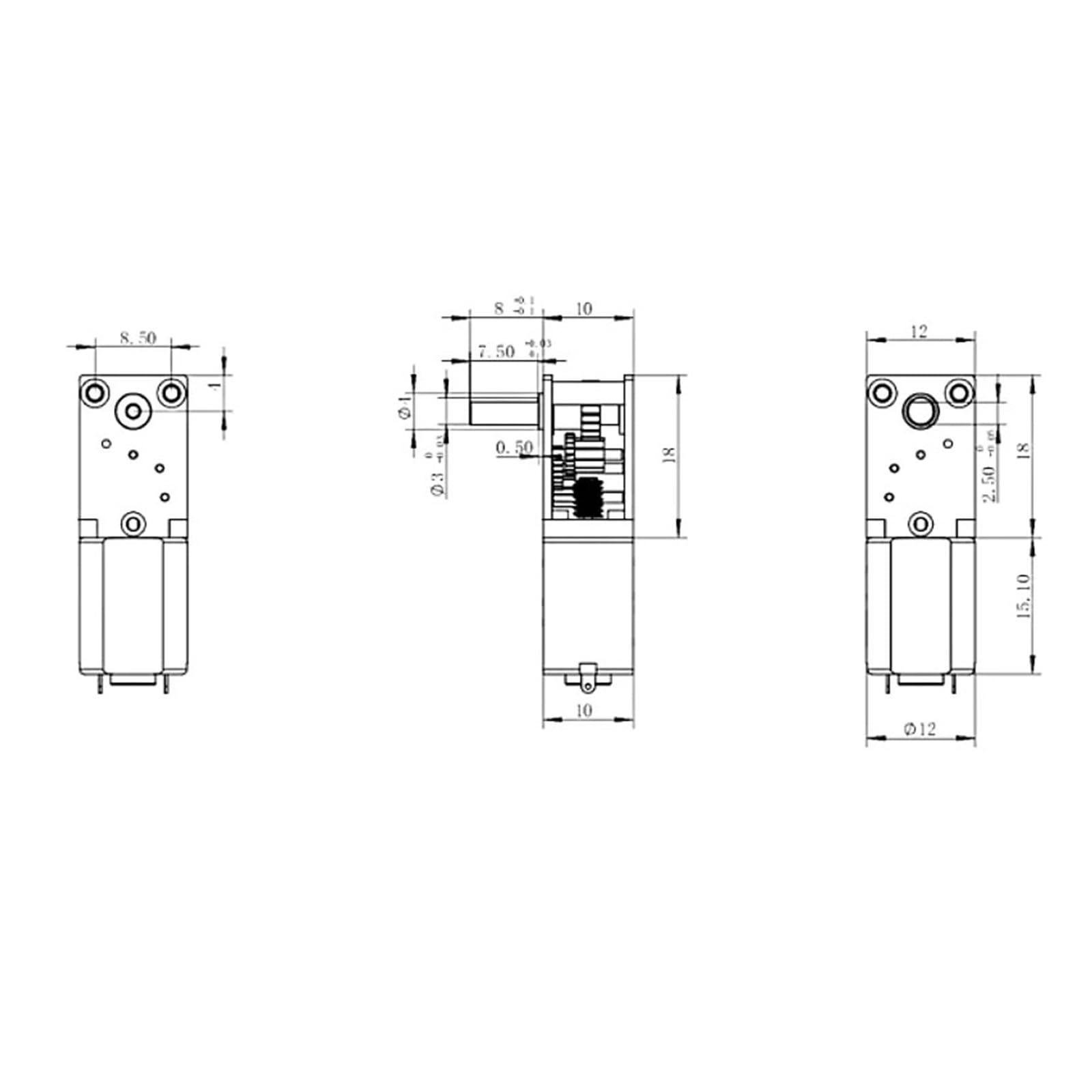 Niedriger Drehzahl DC 3V 6V 12V N20 rechtwinkliger Getriebemotor elektronisches Schloss Drehmomentmotor(30RPM,Rated 6V)