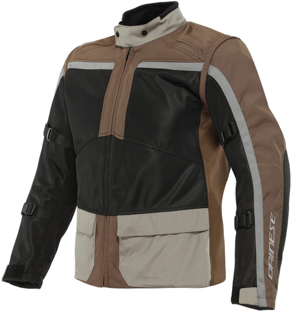 Dainese Black Brown Outlaw Tex Motorcycle Textile Jacket, Black-Brown, Size 56