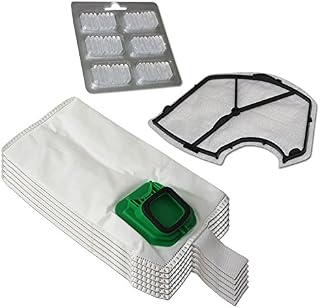 6 Microfiber Vacuum Cleaner Dust Bags + 6 Air Fresheners + Motor Filter For Vorwerk Kobold VK 140, 150, VK140, VK150