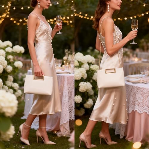 Image of DETARA Clutch Purses for Women Cut Out Handle Clutch PU Leather Evening Bag Elegant Purse for Women Formal Wedding Party