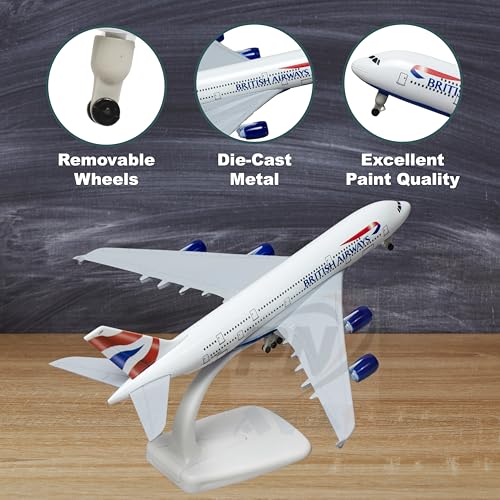 Image of British Airlines, diecast, Metal Aeroplane Scale Model Office only for Display 20 cm (British Airways No Lending Gear)