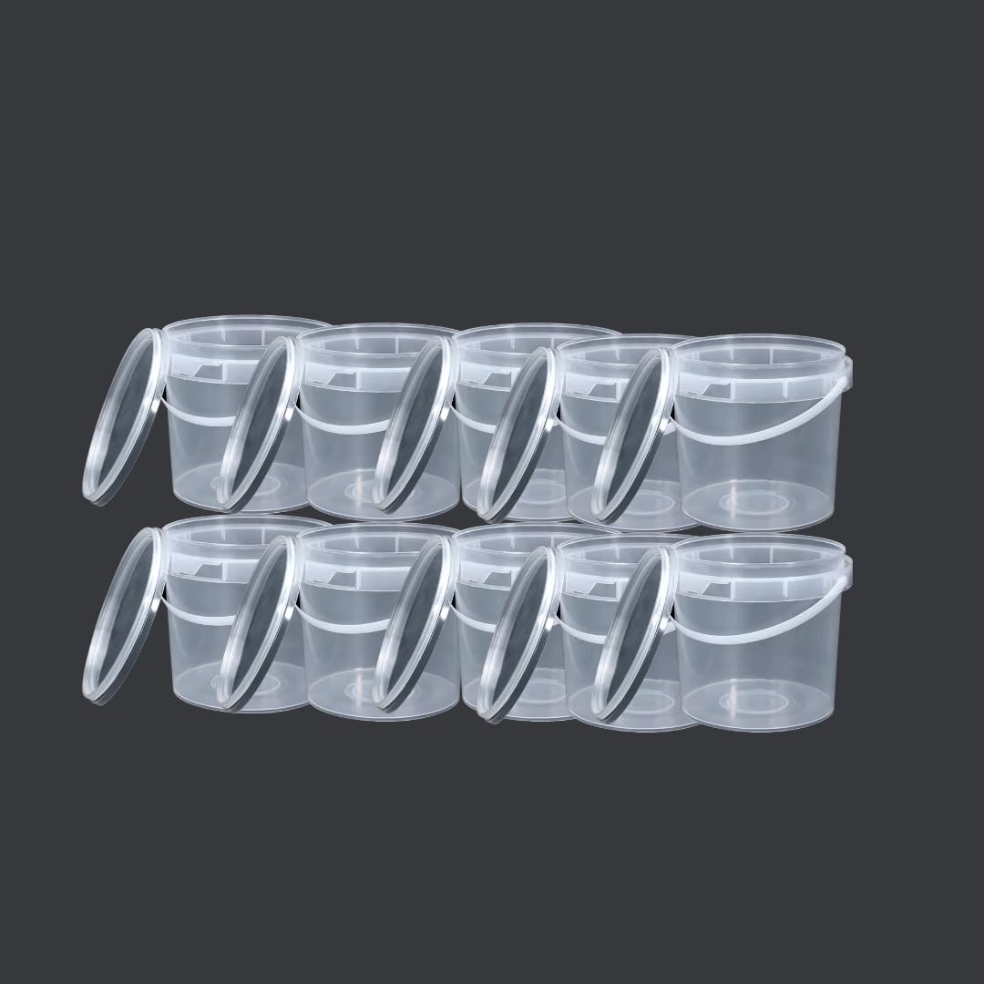 Smart Pack® Cubo con tapa 5 l (x10) | 5 litros | Cubo de plástico | Cubo con tapa para alimentos | hermético | Cubo de pintura vacío | catering | Embalaje de líquidos (10 x 5,5 l)