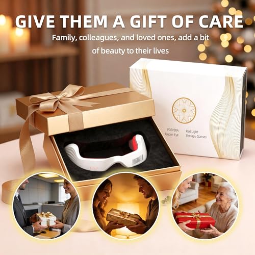 Image of Red Light Therapy Eye Massager for Puffy Eyes & Wrinkles, Rechargeable Care Device, Under Eye Red Light Therapy Device for Dark Circles, Eye Bags & Puffiness periorbital(White)