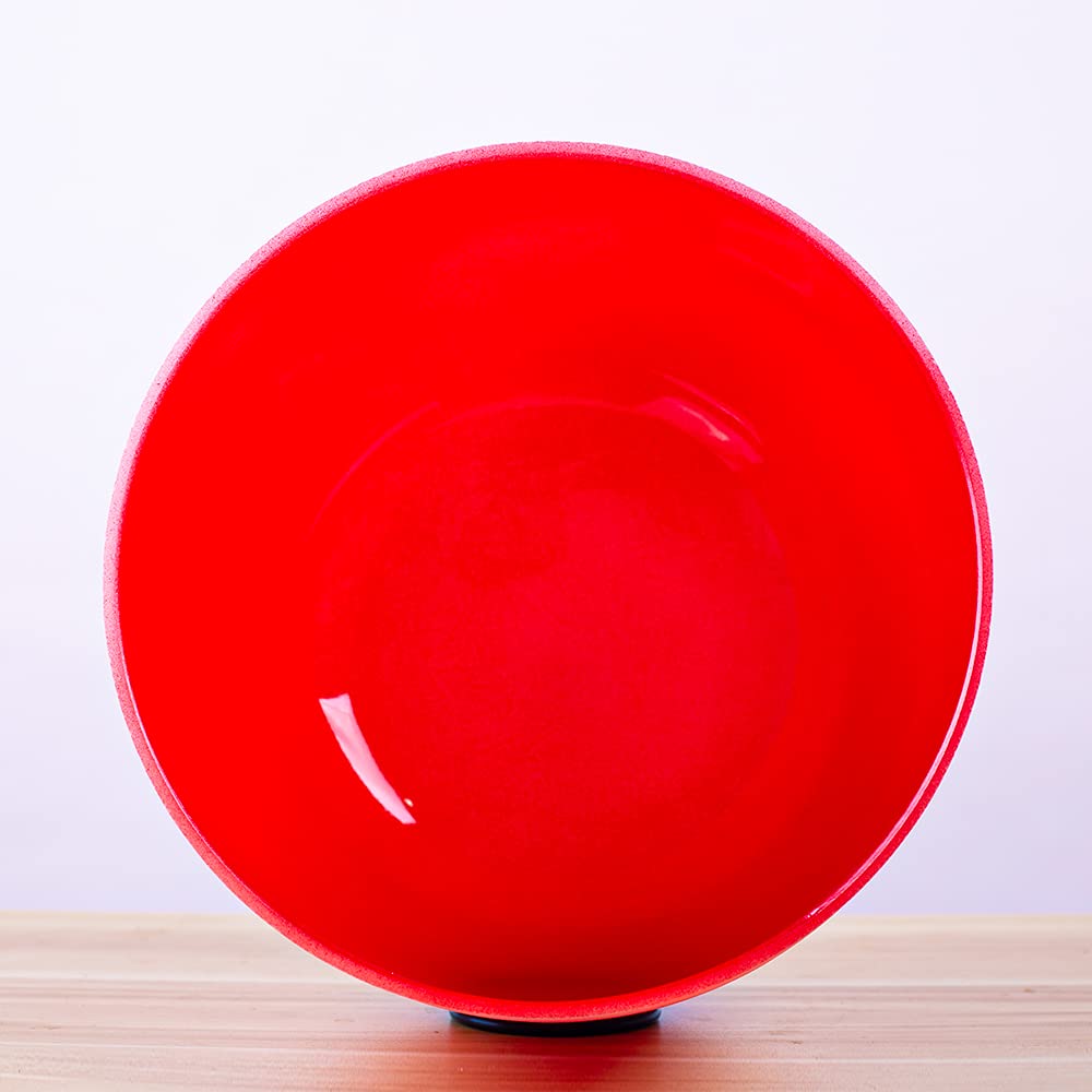 Campana tibetana in cristallo di quarzo per meditazione, yoga e relax, colore rosso satinato, 432 Hz, chakra della radice, 20,3 cm