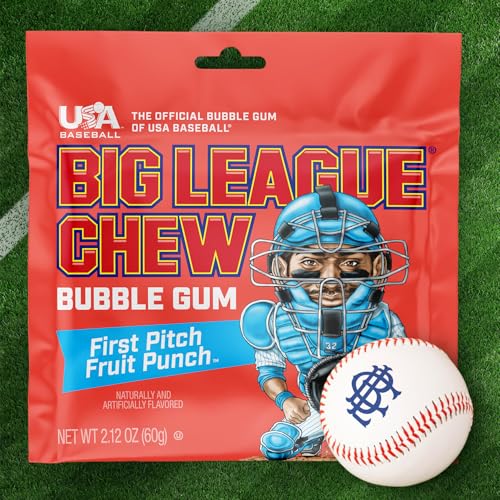 Image of New! Big League Chew Fruit Punch Bubble Gum - Ideal for Baseball Games, Teams, Concessions, Parties, and More | Pack of 12 Bags (2.12oz Each)