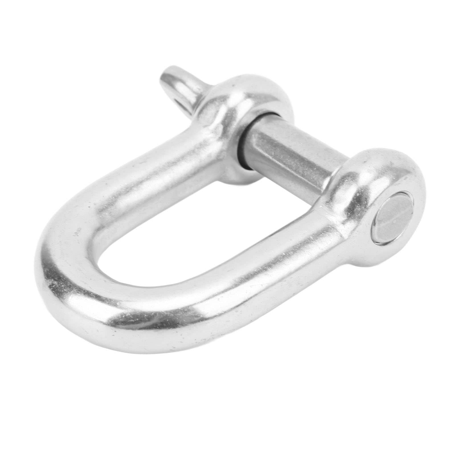 Qqmora Grilletes de Anillo en D de Acero Inoxidable de 22 Mm, Resistencia Fuerte para Anclaje y Remolque, 2 Piezas