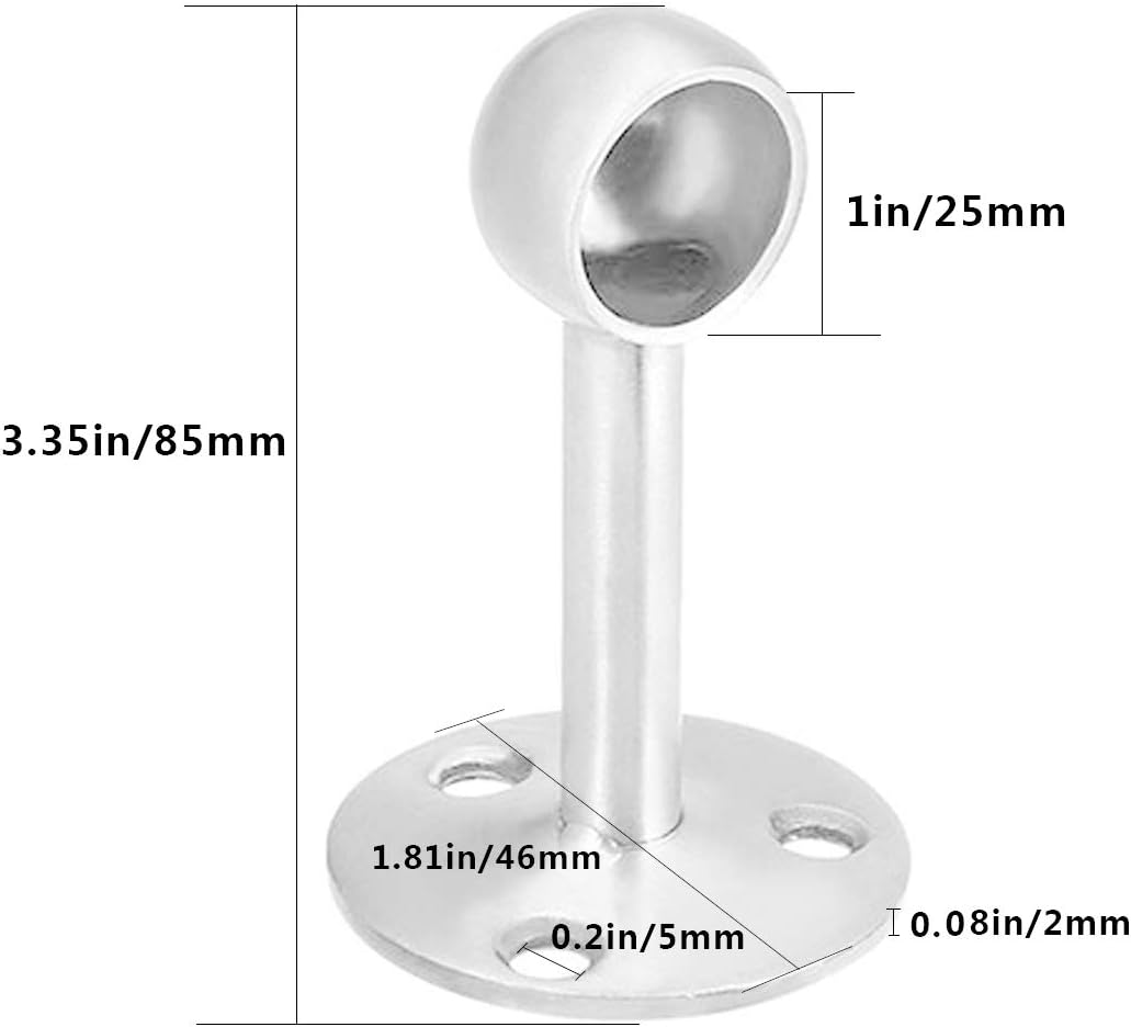 LMYJ Closet Rod Holder, Rod Rail End Pole Socket Support 4pcs Heavy