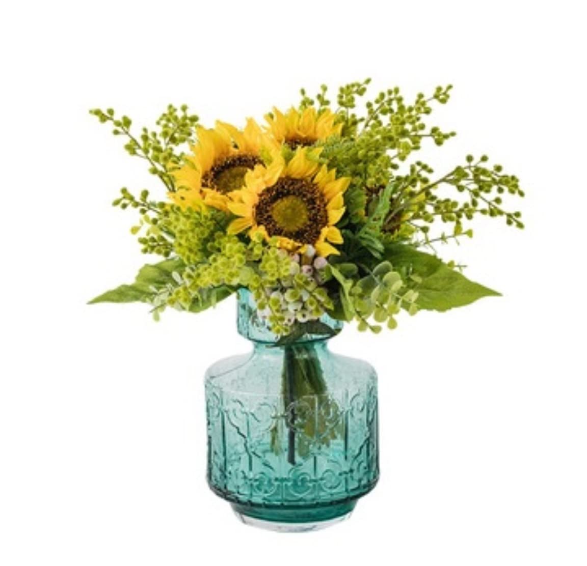 DFGHNBVC Artificial Flowers Beautifully Artificial Flowers Fake Sunflower Silk Flower Bouquet Vase Set Home Decoration Faux Flowers.A-45Cm