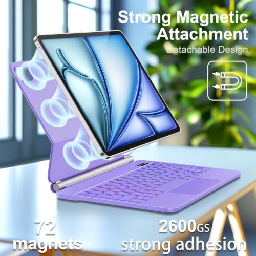 Image of GGQFGTOJ Keyboard Case for iPad Air 13 inch (M3 2025 /M2, 2024),iPad Pro 12.9 inch (3 /4 /5 /6th Gen),Magic-Style Magnetic - Floating Cantilever Stand - Backlit Keyboard Case with Multi-Touch Trackpad