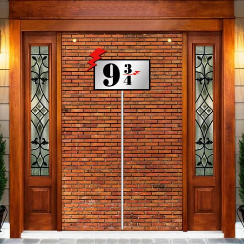 Aurasky Backstein Mauer Hintergrund, 9 und 3/4 Cross Station Zeichen...