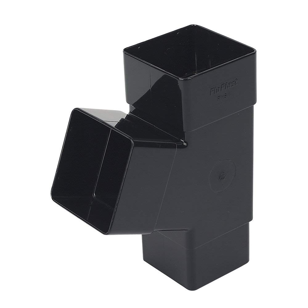 Floplast Black - Square Line Pipe Branch 65Mm