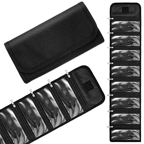 Money Organizer, Money Wallet for Cash with 8 Zippered Pockets Multipack Cash Bill Organizer Envelope Wallet for Budgeting Savings Travel Currencies Receipt Coupons Tips, Black(Black)