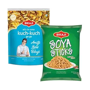 Kuch-Kuch (All In One) 1000g and Soya Sticks 200g Combo of 1200g (42.33Oz) – Authentic Indian Snacks Family Pack | Crunchy Namkeen, Party Mix, Bar Snacks & Tea-Time Treats
