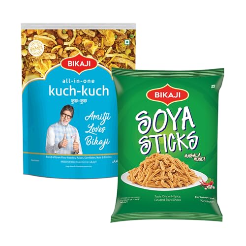 Kuch-Kuch (All In One) 1000g and Soya Sticks 200g Combo of 1200g (42.33Oz) – Authentic Indian Snacks Family Pack | Crunchy Namkeen, Party Mix, Bar Snacks & Tea-Time Treats