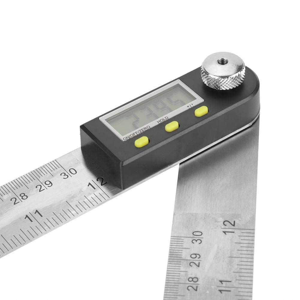 Goniometro Digitale 2 in 1 Angle Finder 0-300mm 360 ° in acciaio inox Goniometro elettronico Goniometro Gauge Righello Display LCD con funzione di blocco