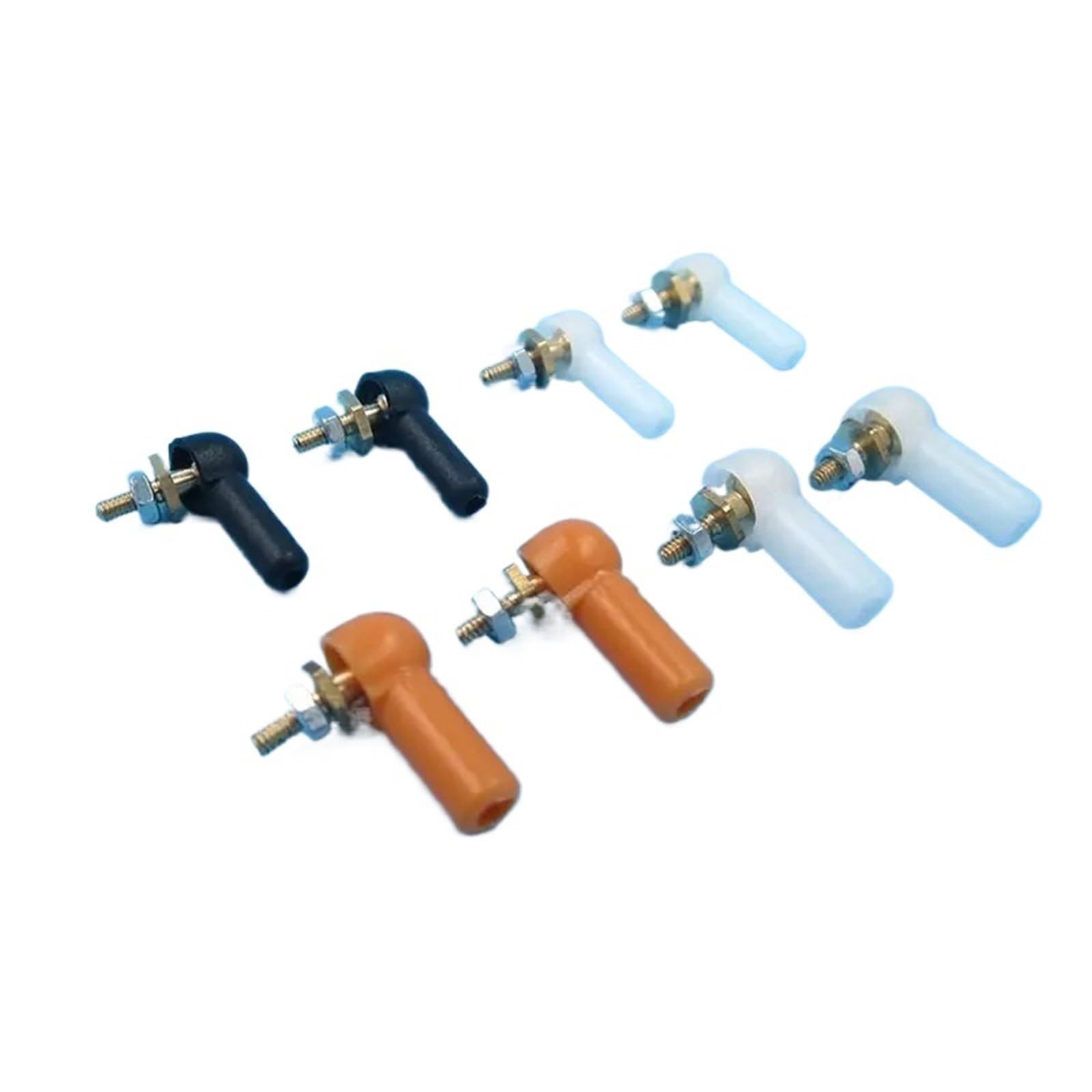 Jwwiaz 2Mm-M2-White 10Pc M2 M3 Ball Joint 2Mm 3Mm Linkage Rod Ball Head Connector L16/17Mm Rod End For Rc Gasoline Boat Servo Spare Parts(2Mm-M2-White)
