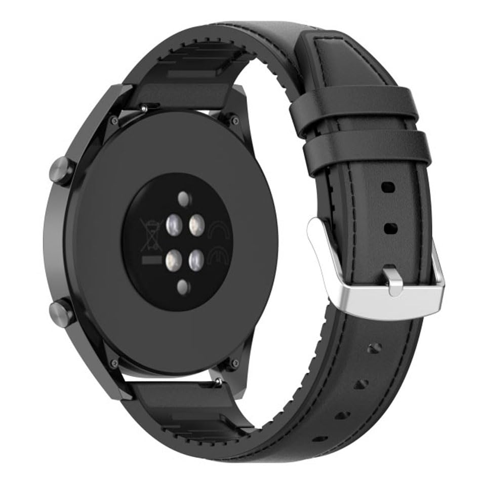 Image of AONES 20mm Watch Strap Leather Silicone Belt Compatible for Timex Analog Twhg03Smu26 Smartwatch Hook Band
