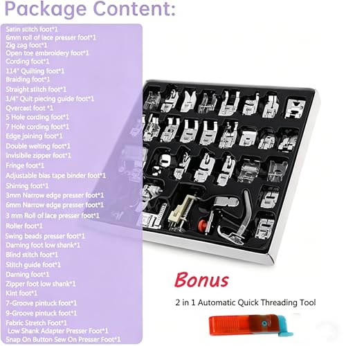 Juego de 35 Piezas de Pies Prensatelas para Máquina de Coser miniatura 2