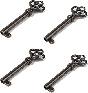 Antique Hollow Barrel Skeleton Key KY-3AB (4pcs) Fit Cabinet Doors, Dresser Drawers, Grandfather Clocks,Antique, Vintage, Old Furniture ect