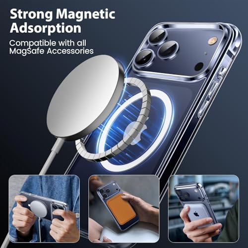 Image of Mkeke Magnetic for iPhone 17 Pro Max Case Clear, [Compatible with MagSafe] [Not Yellowing] [Military-Grade Drop Protection] Phone Bumper for iPhone 6.9 inch 2025