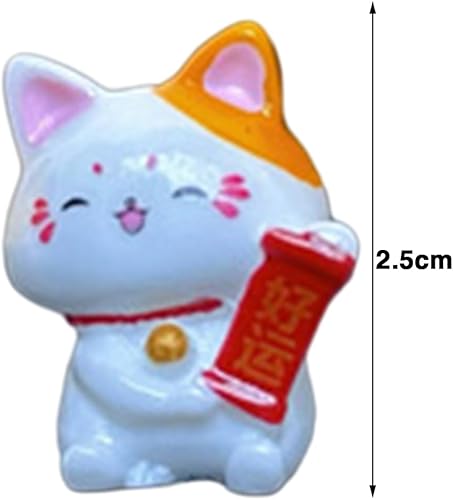 Miniatura 3 de Sinknap Adornos japoneses de gato de la suerte, Feng Shui, Gatos de la riqueza de 68 piezas, juego de figuras de la fortuna, en miniatura, lindo