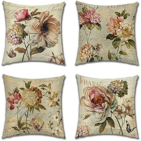 JOTOM Floral Cushion Covers Set of 4 Cover