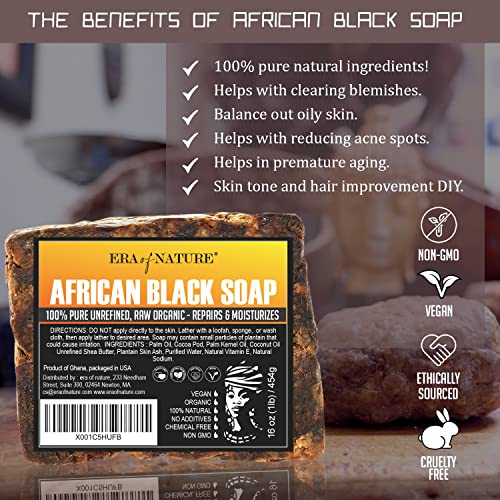 Era Of Nature BLACK-SOAP Best Raw Organic African Black Soap thumb #4