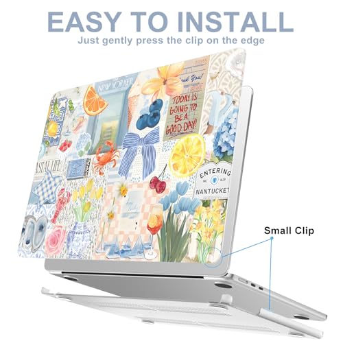 Image of AKIT for MacBook Air 15 inch Case M5 M4 M3 M2 Chip 2026-2023, Blue Collage