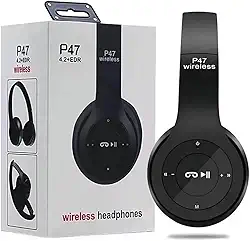 Fone De Ouvido P47 Headphone Sem Fio Bluetooth Micro SD FM (preto)