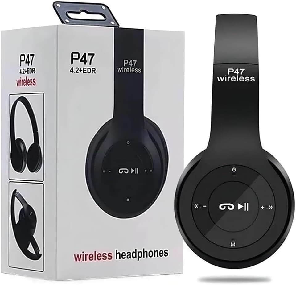Fone De Ouvido P47 Headphone Sem Fio Bluetooth Micro SD FM (preto)
