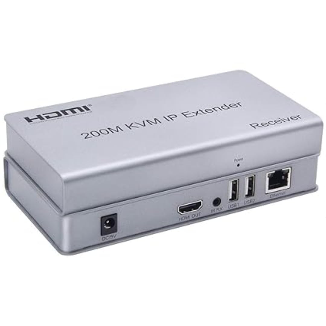 4K HDMI KVM IP Extender, 200 Meter HDMI Transmitter and Receiver 4K, Over IP RJ45 Ethernet CAT6 6A Transmitter Receiver Kit 1 TX to 20 RX and Cascade Connection USB Keyboard Mouse-image-16