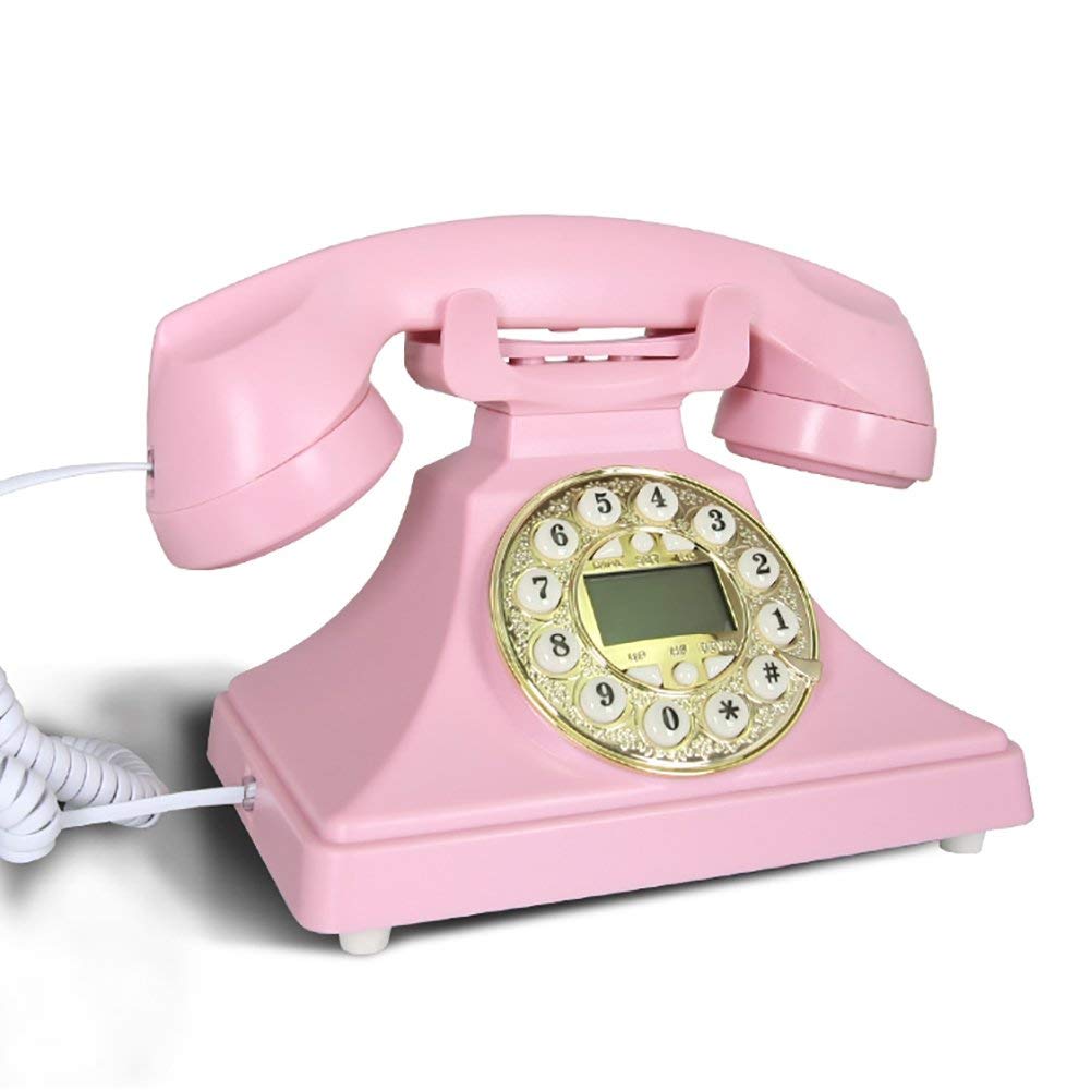 Zabytkowy telefon Europejskie biuro Home Antyczny telefon stacjonarny z metalowym obrotowym amerykańskim telefonem retro w stylu głośnomówiącym