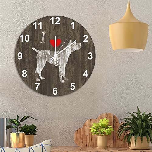 Horloge murale Schnauzer bois décorative ronde animaux - 4