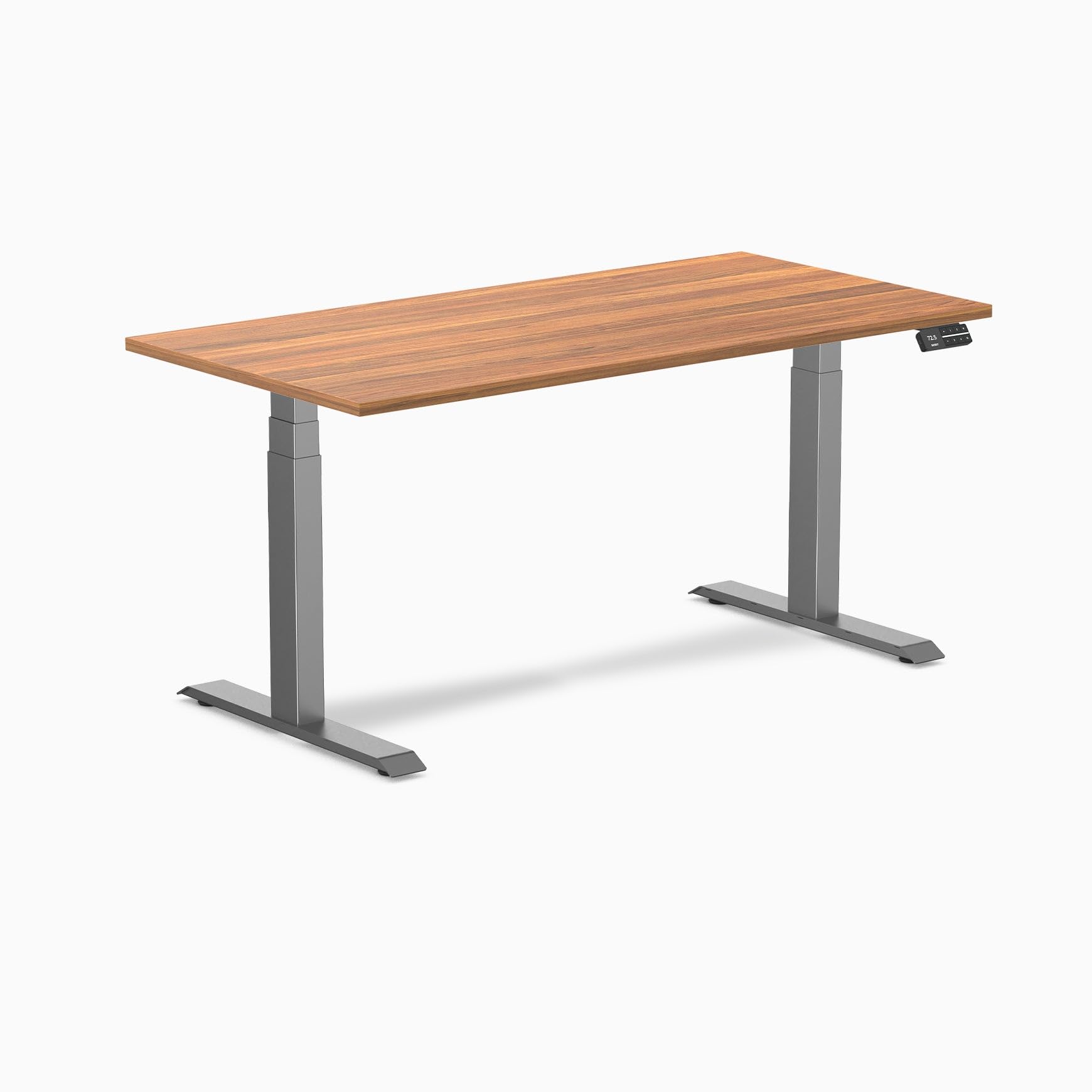 Desky Dual Laminate Sit Stand Desk Prime Oak 59.1" Space Gray