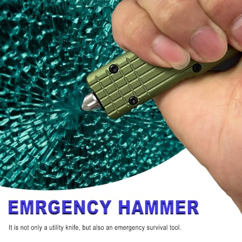 Image of Green Retractable Scalpel Pocket Knife with Clip | EDC Cutting Tool, Retracting Scalpel Knife, Replaceable Blade Utility Knife, for Camping Hiking, with 10pcs Extra blade