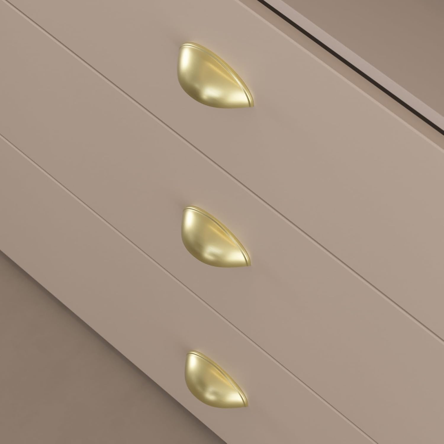 goldenwarm Brushed Brass Cabinet Hardware Bin Cup Drawer Pulls - LS0313BB76 Cup Drawer Pull Kitchen Cabinet Handles 3" Inch (76mm) Hole Centers Handle Pull - 6 Pack