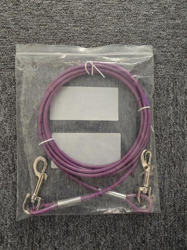 Tie Out Leinen Für Hunde,3/6/9/15m,Tie Out Cables Für Hunde Hofleine,Hofleine Für mittlere bis große Hunde(Lila,3m)
