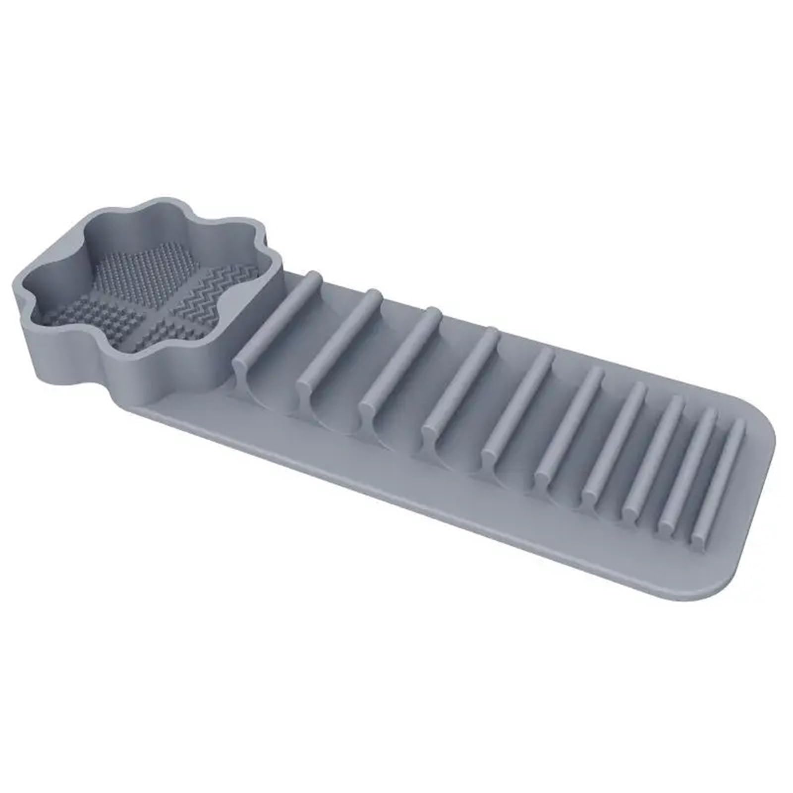 WLIHDB 2Pcs Makeup Brush Drying Rack Wall Mounted Suction Cup Silicone Cleaner Tool Cleaning for Makeup Brushes(Grey)