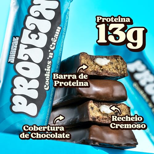 JHAMAL Barra de Proteína Vegan Cookies n’ Cream - Cremosa, Saudável, Rica em Proteínas - Vegana, Sem