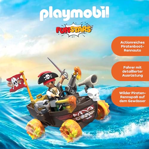 PLAYMOBIL | Fun Stars | Rasendes Piratenboot | Spielzeug ab 4 Jahren | Geschenk für Kinder | Spielzeug Auto | Mit Schießfunktion | 71717