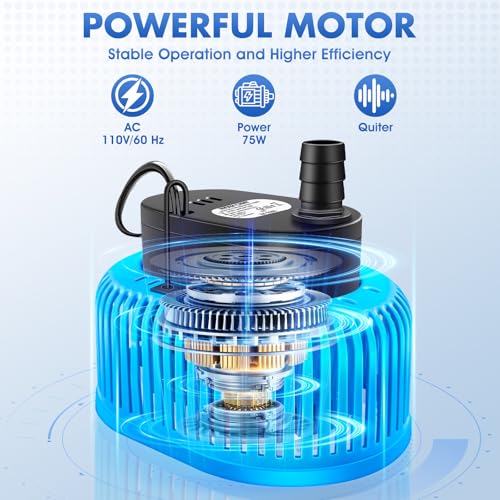 Fizzeal Pool Cover Pump Above Ground, Automatic Water Sensor Pump With 4 Adapters, Sump Pump thumb #5