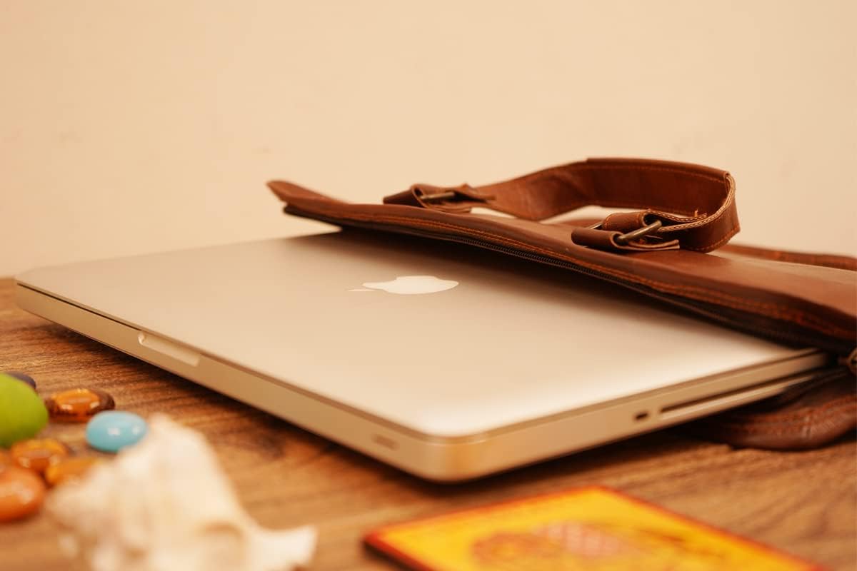Funda de piel para portátil de 15,6 pulgadas hecha a mano con 100% piel original, una elegante funda para MacBook Pro de 15 pulgadas, 15,6 pulgadas