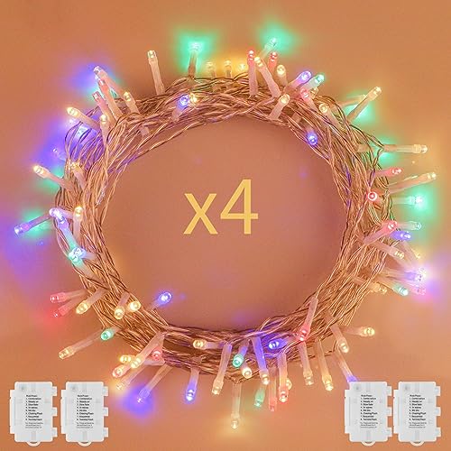 koopower 4 Pack 10ft 30 LED String Lights(Timer, IP65 Waterproof, 8 Modes) Battery Operated Lights for Indoor & Outdoor Use (Party, Wedding, Garden, Festival), Multi-Color koopower 4 Pack 10ft 30 LED String Lights(Timer, IP65 Waterproof, 8 Modes) Battery Operated Lights for Indoor & Outdoor Use (Party, Wedding, Garden, Festival), Multi-Color