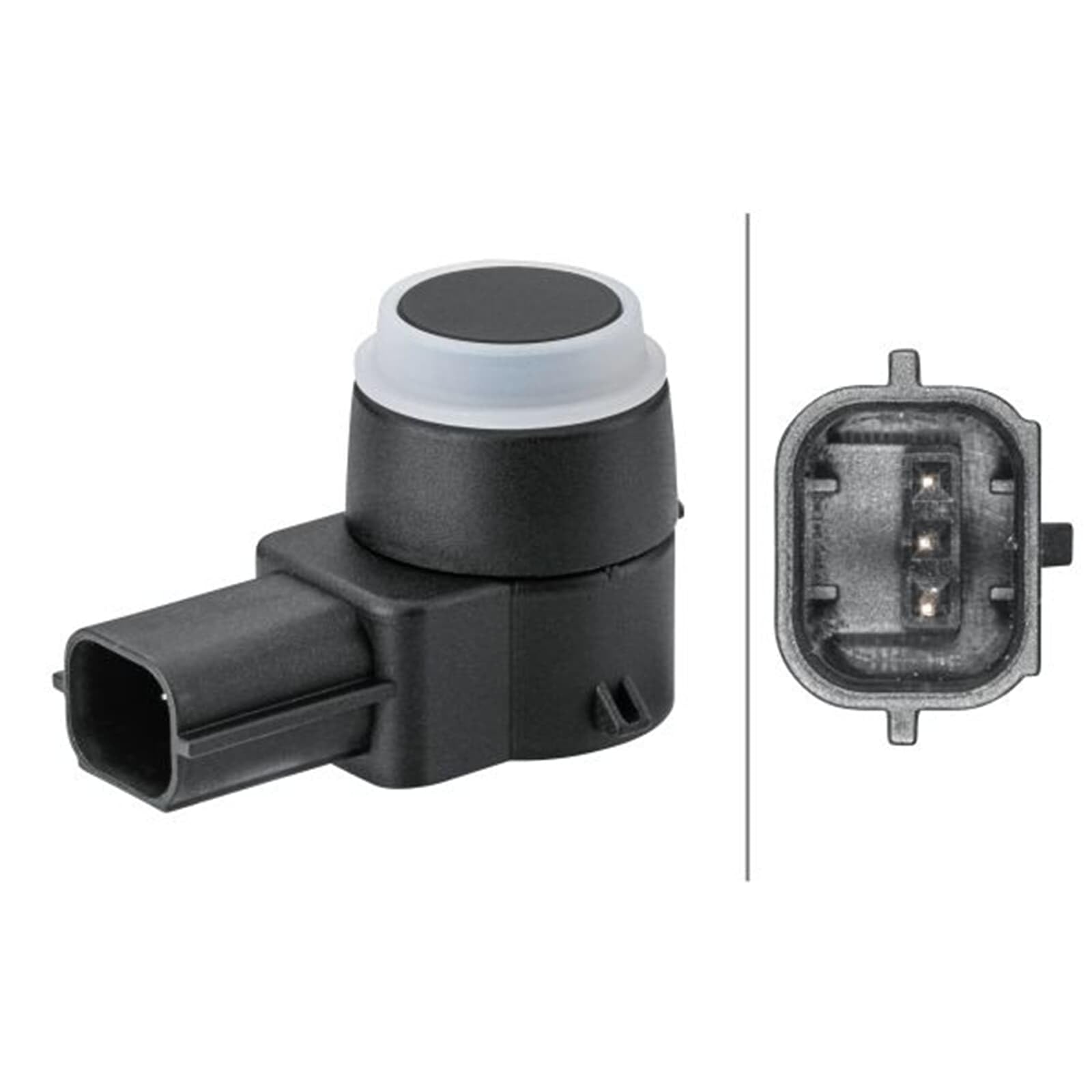 HELLA 6PX 358 141-851 Sensore, Assistenza parcheggio, 3a... poli, infilato, verniciabile, con anello fissaggio
