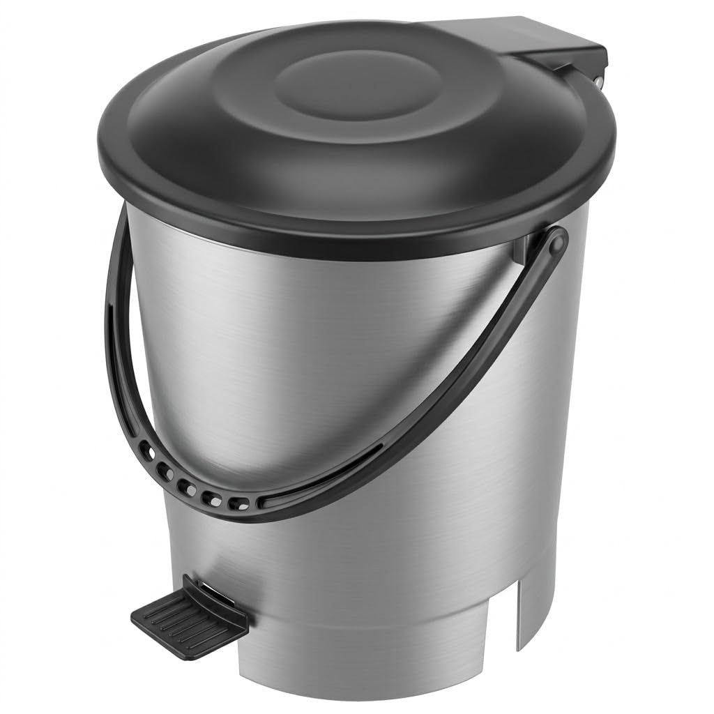 AIR O MATIC New Modern Lightweight Pedal Dustbin for Home and Office - 12 LTR (Plain Grey)-image-28