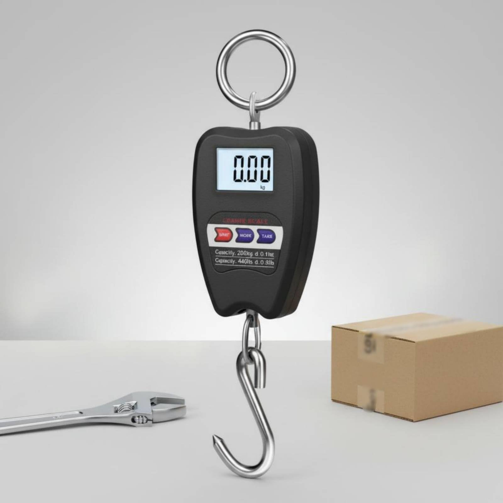 BNF®200kg Portable Digital Hanging Scale with Tare Function, Backlit LCD, High Precision, Stainless Steel Hook – Black – Ideal for Farmers, Anglers, & Warehouse Use-image-44