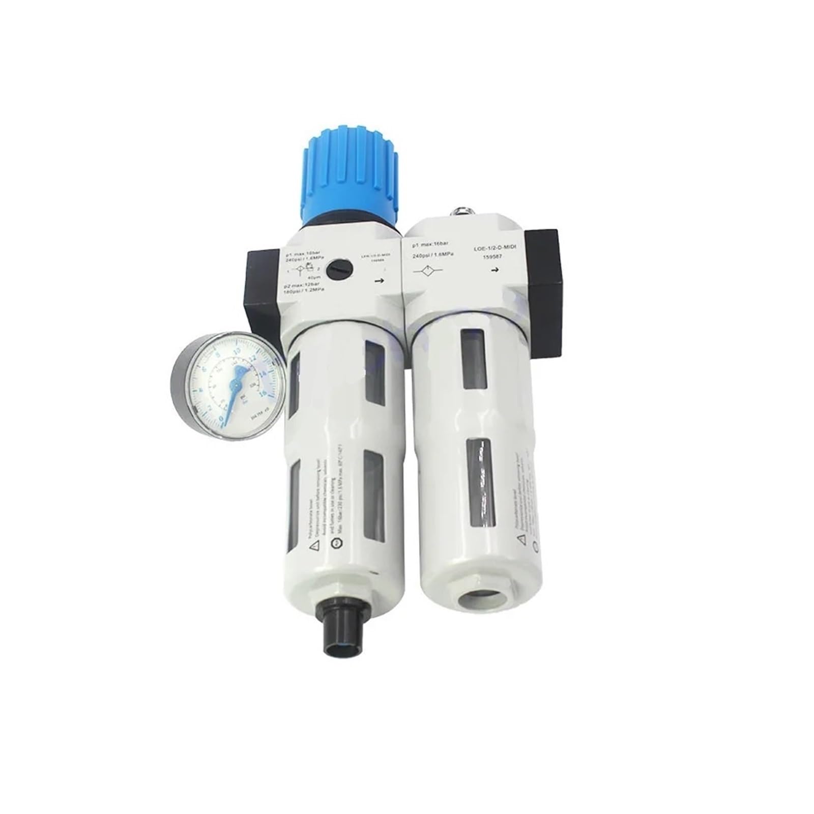 Régulateur de filtre Bigeminy FRC-1/4-D-7-MIDI 186503 3/8 1/2 3/4 Drainage automatique/manuel et manomètre Mpa 0,5-7bar(FRC-1-4-D-7-MIDI-A)