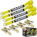 Vulcan Classic 2" x 12' Yellow Classic Exotic Car Rim Tie Down (set of 4 straps and ratchets)